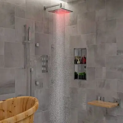 Wall Mounted Foldable Shower Seat - Space Saving Bathroom Design