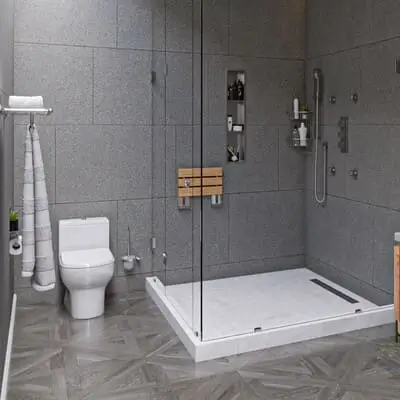 Elegant Foldable Shower Bench - Accessible and Stylish Safety Seating