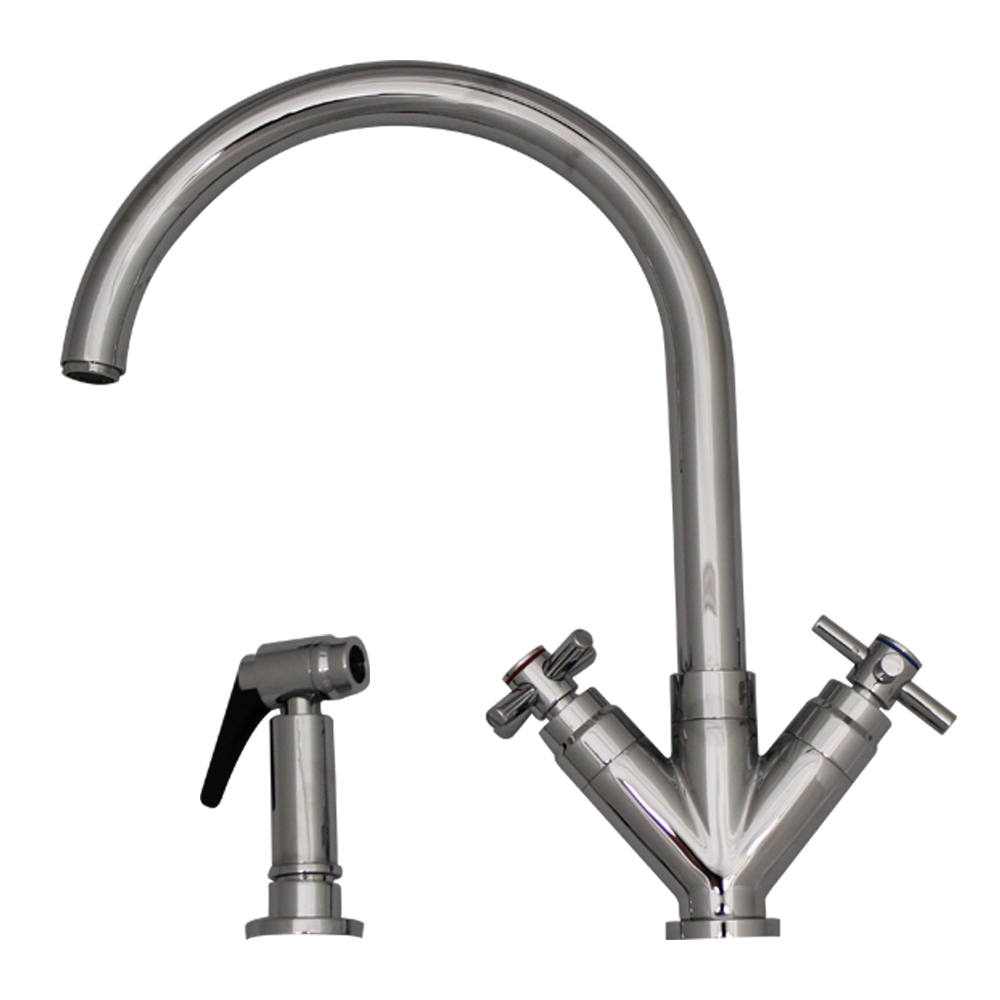 Whitehaus 3-03942-85 Luxe+ Dual Handles Faucet with Swivel Spout view 1