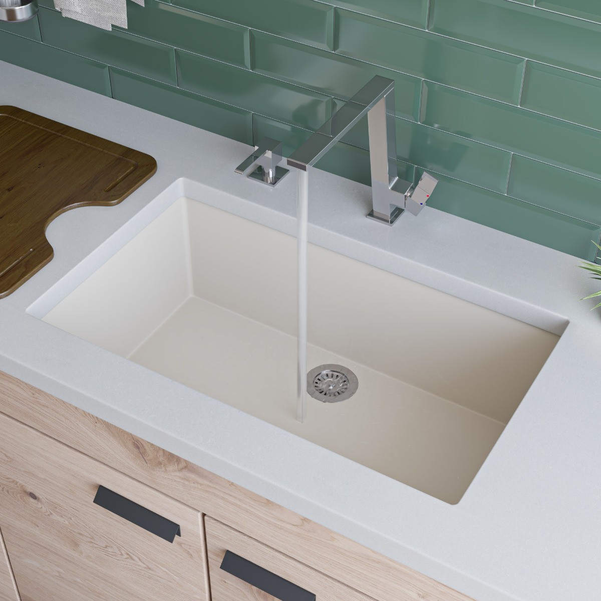 ALFI brand AB3020UM 30" Undermount Single Granite Composite Kitchen Sink view 1