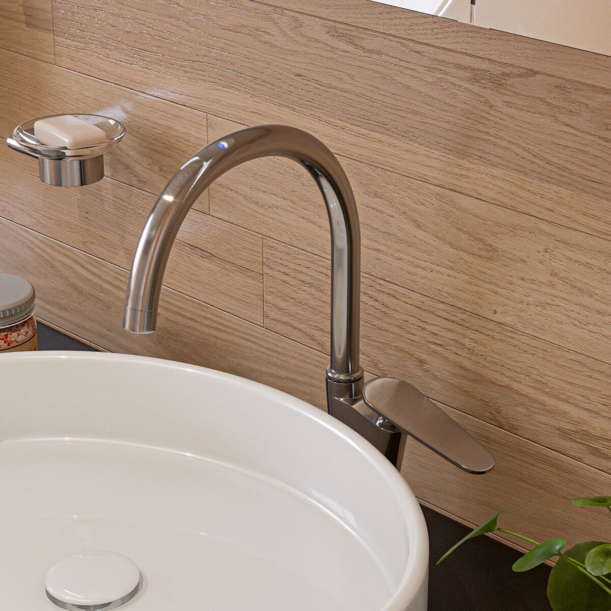 ALFI brand AB3600 Gooseneck Single Hole Bathroom Faucet view 1