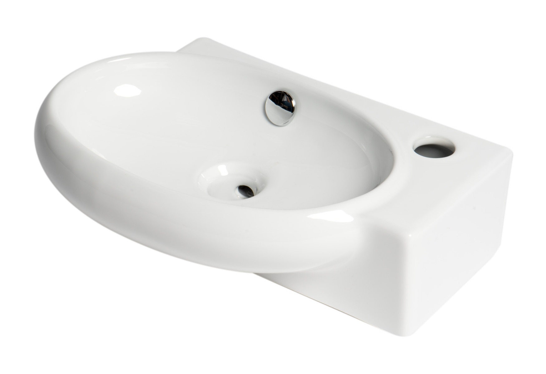 ALFI brand ABC117 White 17" Small Wall Mounted Ceramic Sink with Faucet Hole view 1