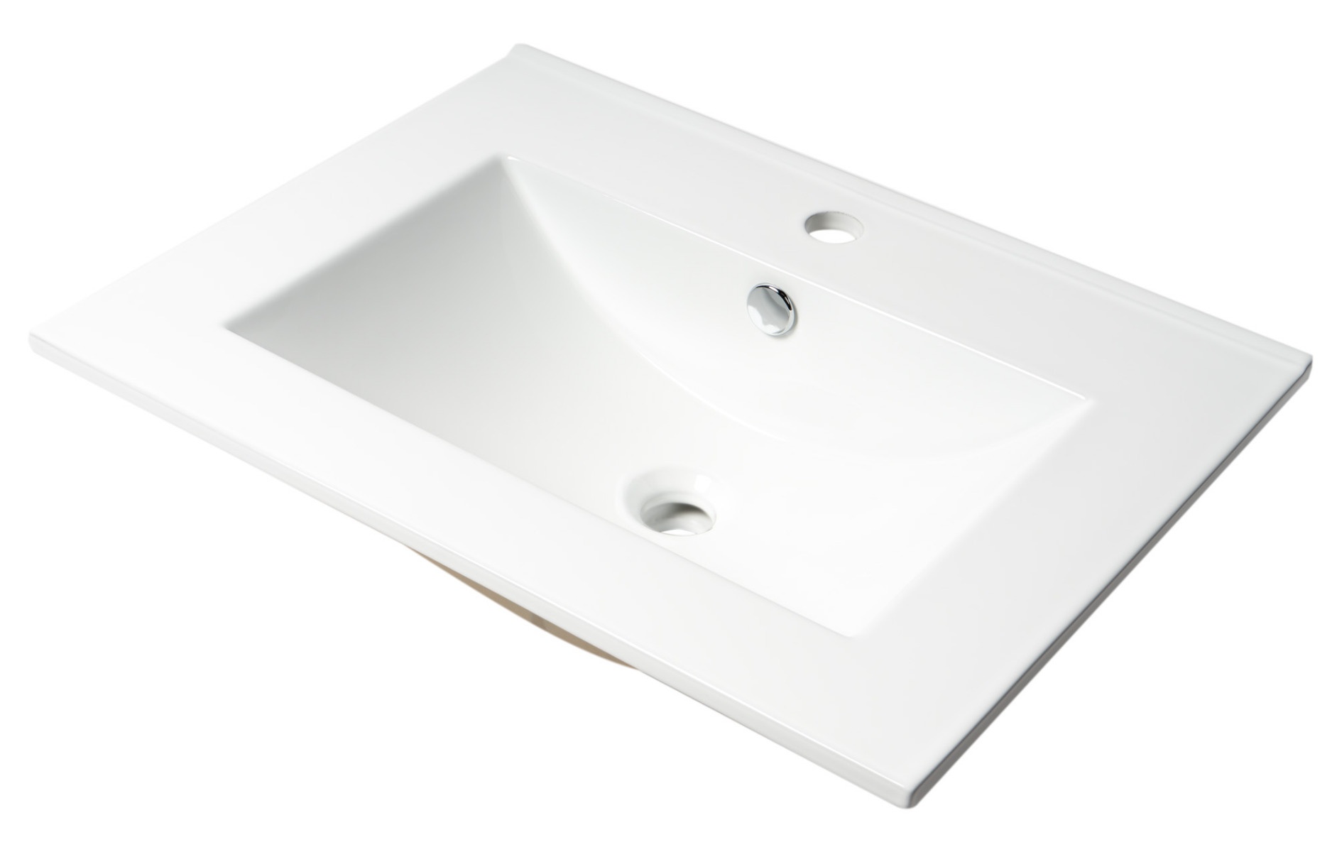 ALFI brand ABC803 White 25" Rectangular Drop In Ceramic Sink with Faucet Hole view 1