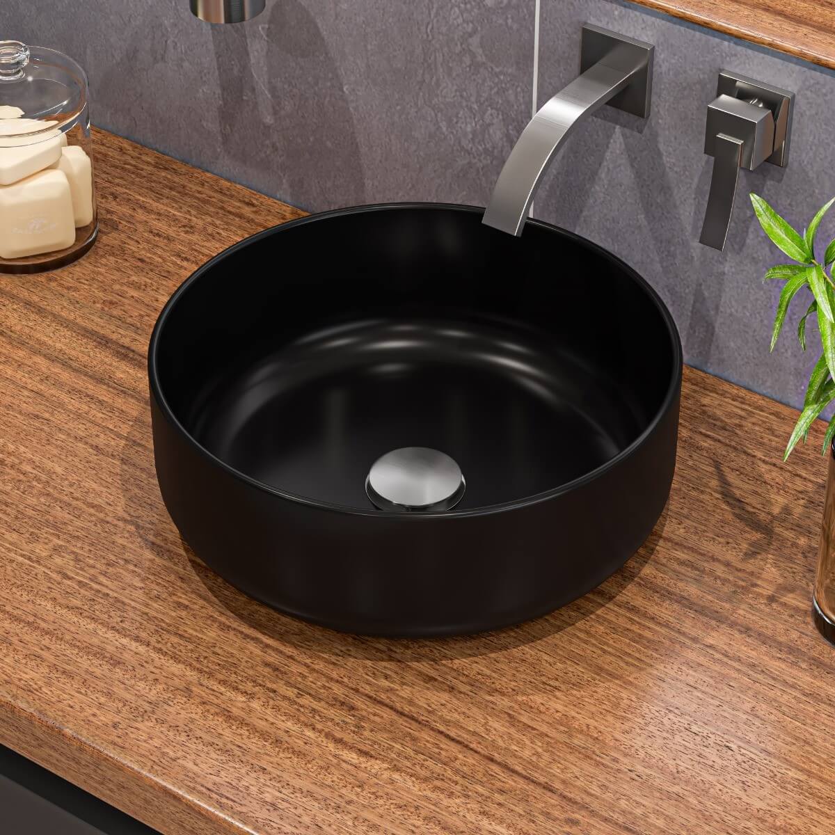 ALFI brand ABC907 15" Round Above Mount Ceramic Sink view 1