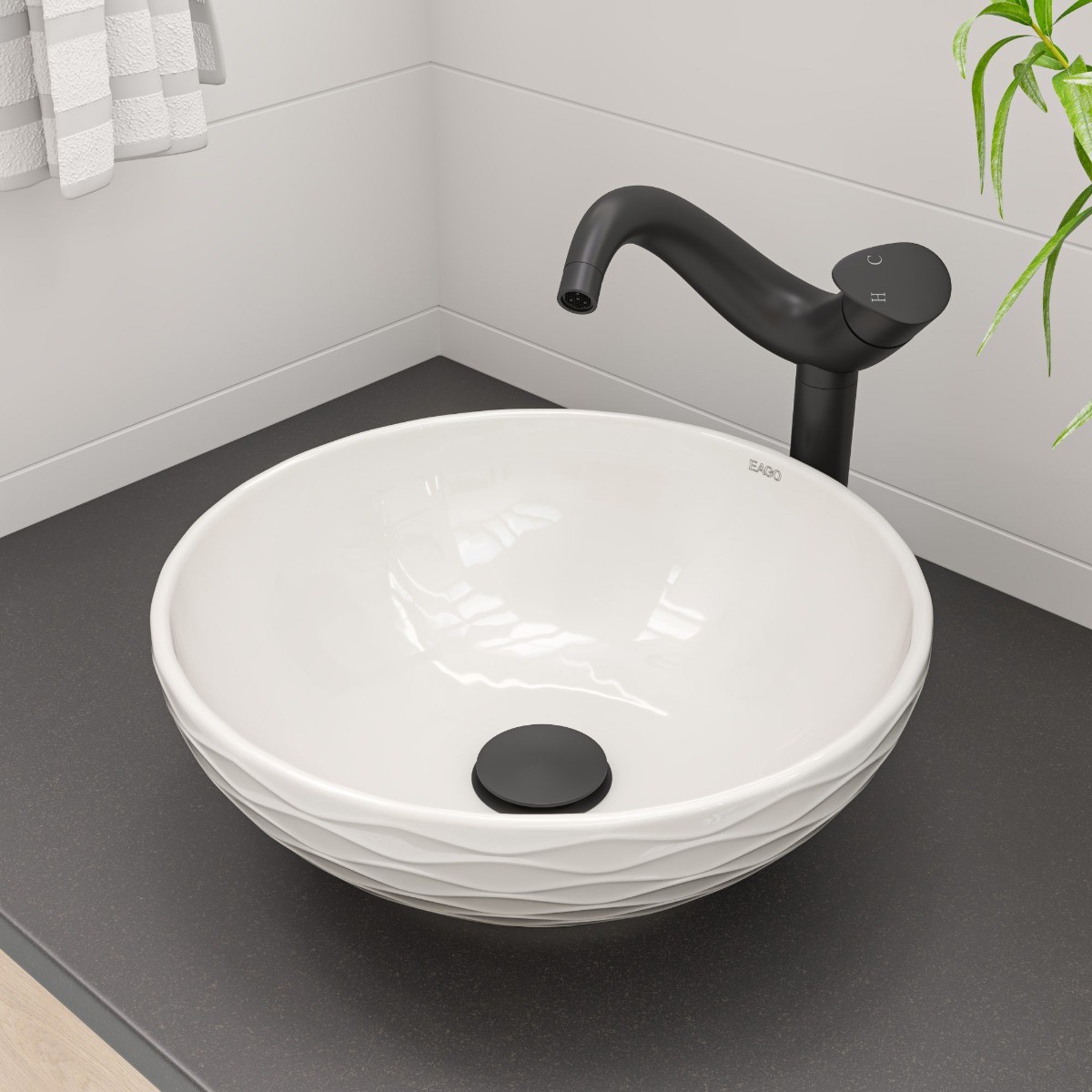 ALFI brand ABC909 White 17" Decorative Round Vessel Above Mount Ceramic Sink view 1