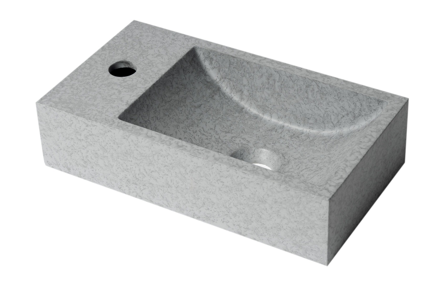 ALFI brand ABCO108 16" Small Rectangular Solid Concrete Gray Matte Wall Mounted Bathroom Sink view 1