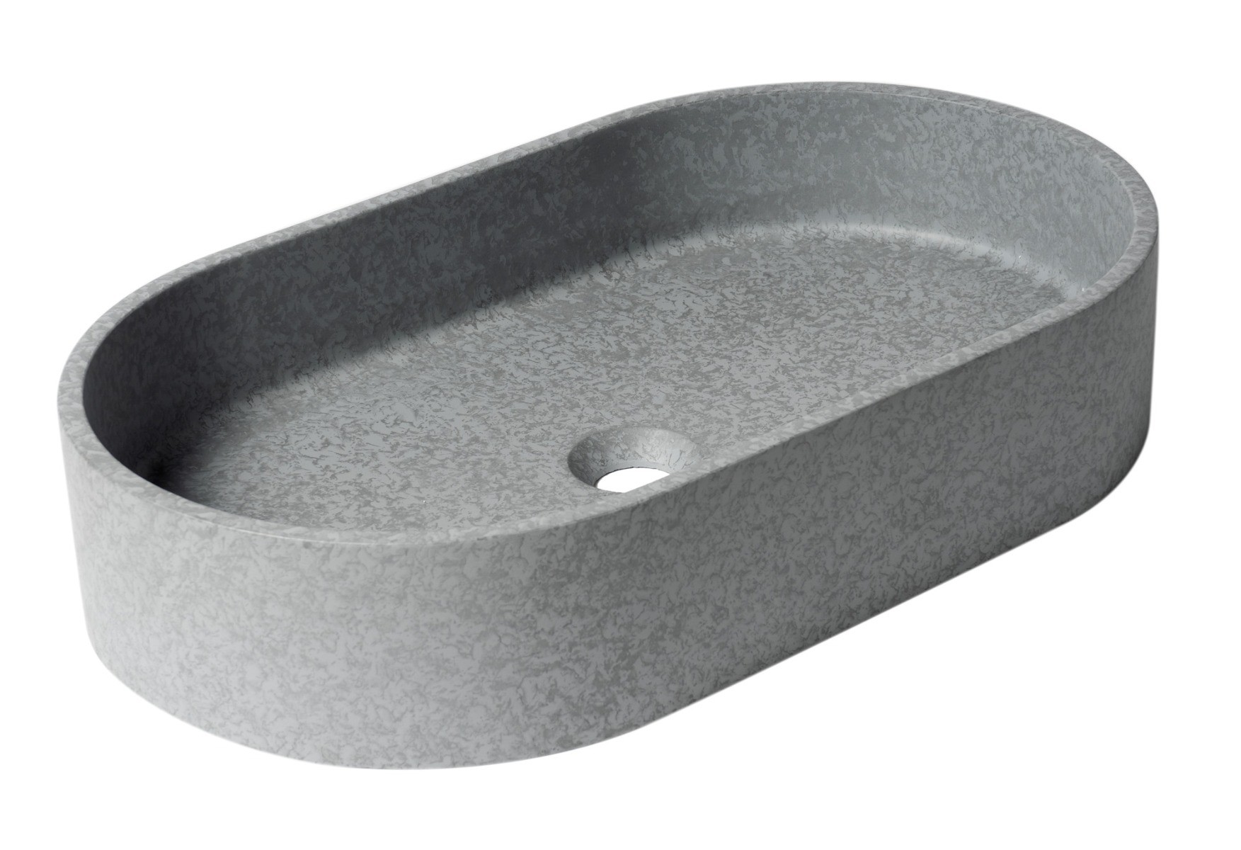 ALFI brand ABCO24O 24" Oval Solid Concrete Gray Matte Above Mount Bathroom Sink view 1