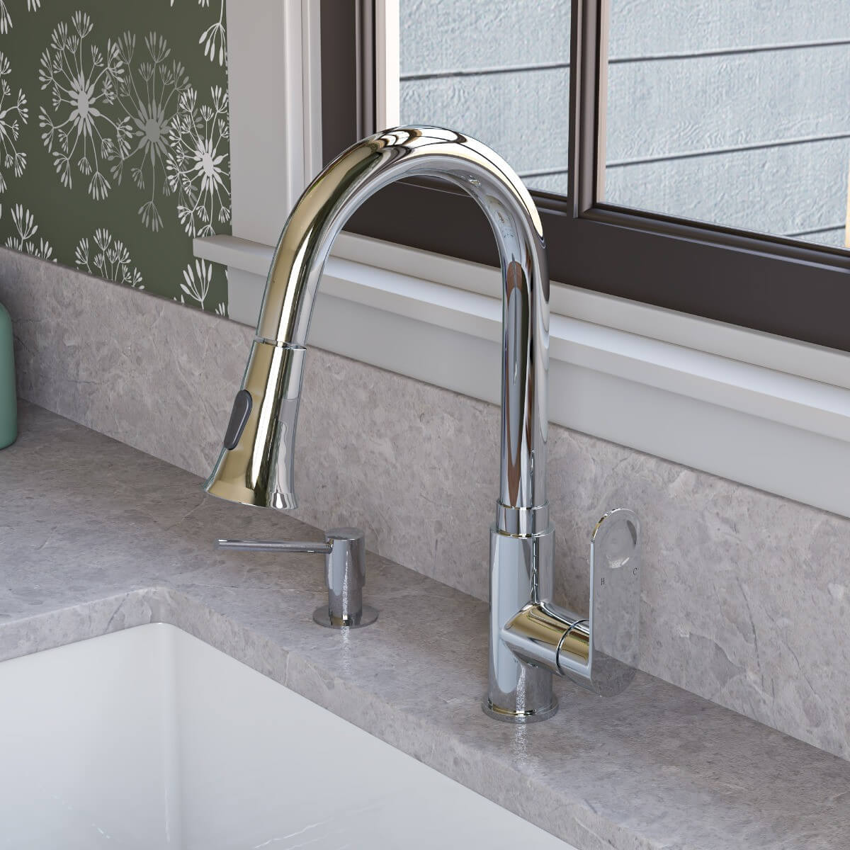 ALFI brand ABKF3480 Gooseneck Pull Down Kitchen Faucet view 1