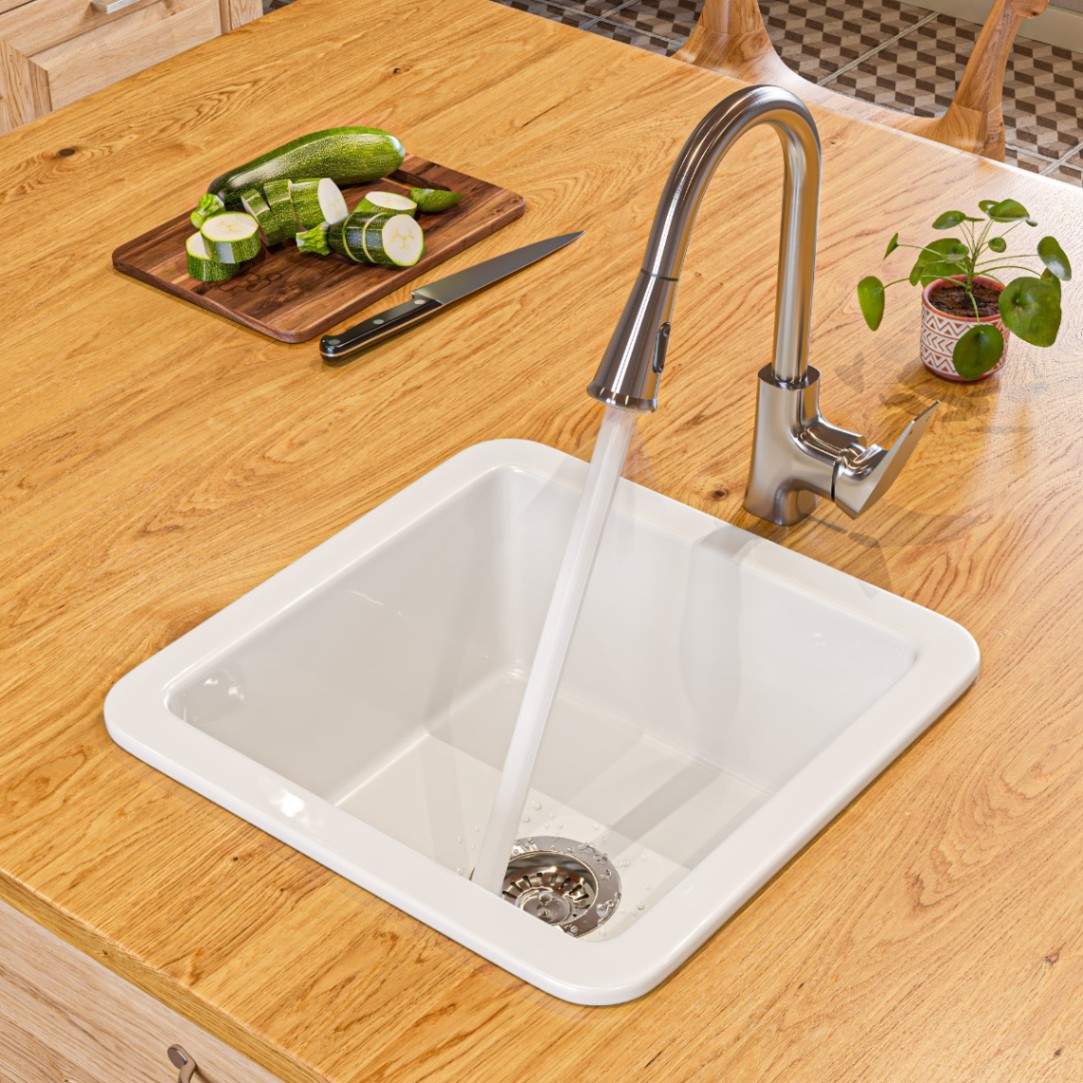 ALFI brand ABKF3889 Square Gooseneck Pull Down Kitchen Faucet view 1