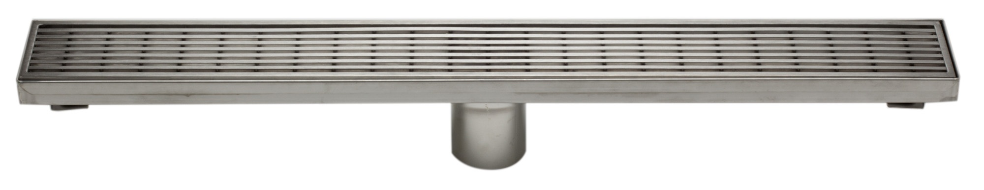 ALFI brand ABLD24D 24" Modern Stainless Steel Linear Shower Drain with Groove Lines view 2