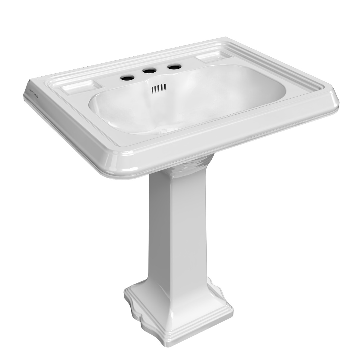 Whitehaus AR854-AR805 29" Traditional Pedestal Sink w/ Rectangular Bowl view 1