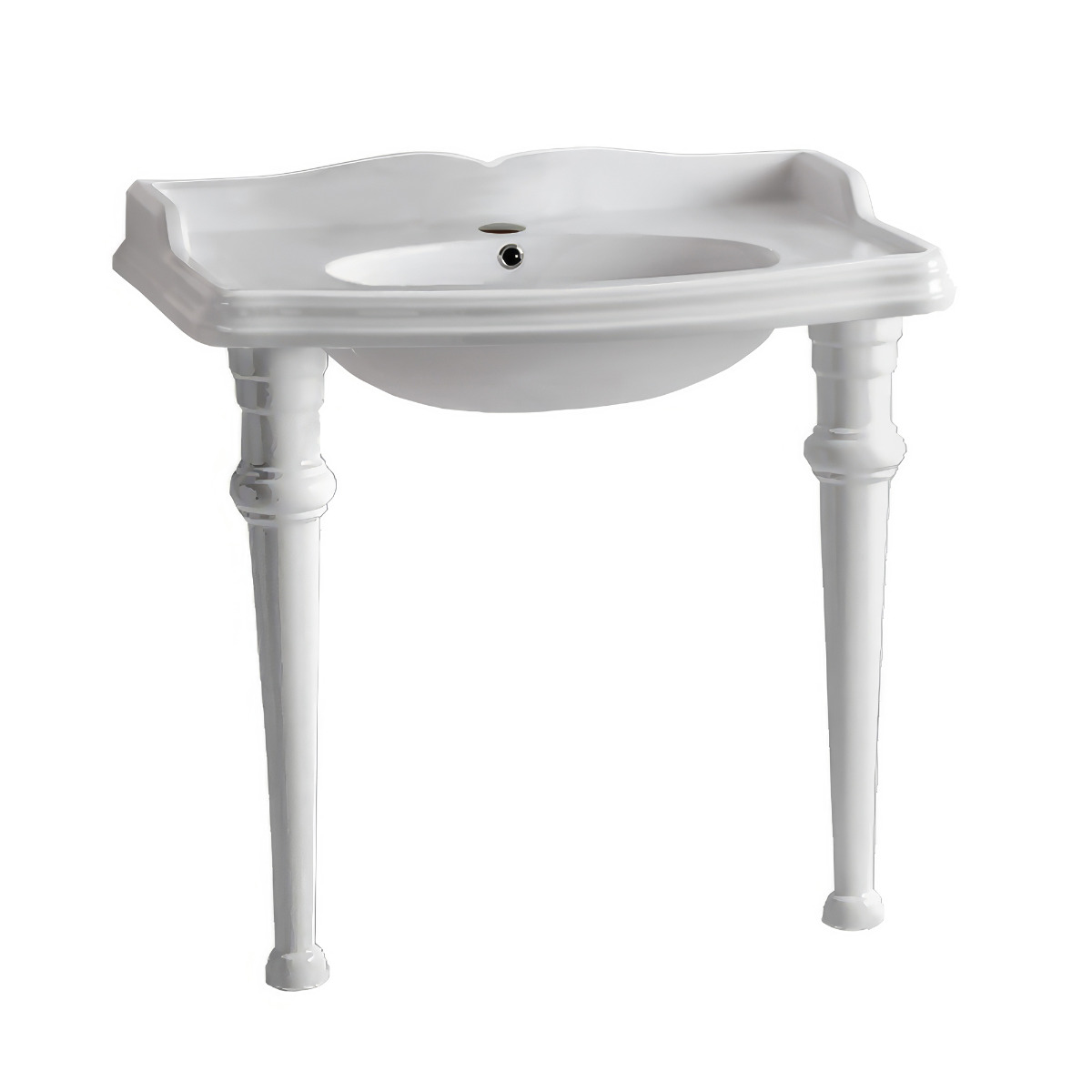 Whitehaus AR874-GB001 Sabella 40" Console Sink w/ Oval Bowl & Ceramic Legs view 1
