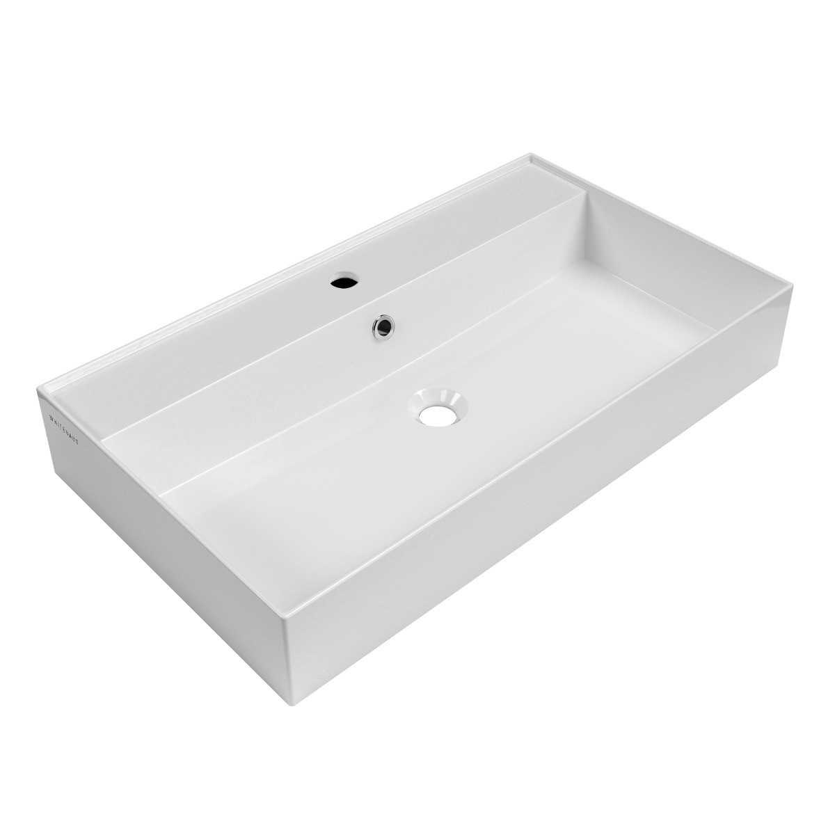 Whitehaus B-AG81-1H 32" Rectangular Wall Mount Basin w/ Single Faucet & Overflow view 1