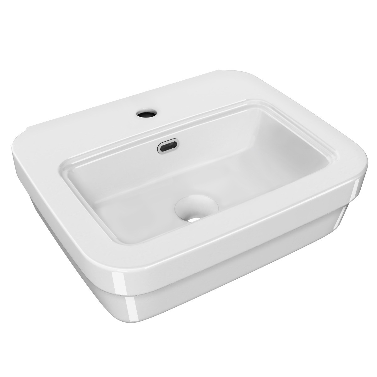 Whitehaus B-EVO15 21" Rectangular Basin w/ Overflow Control Ledge & Single Faucet view 1