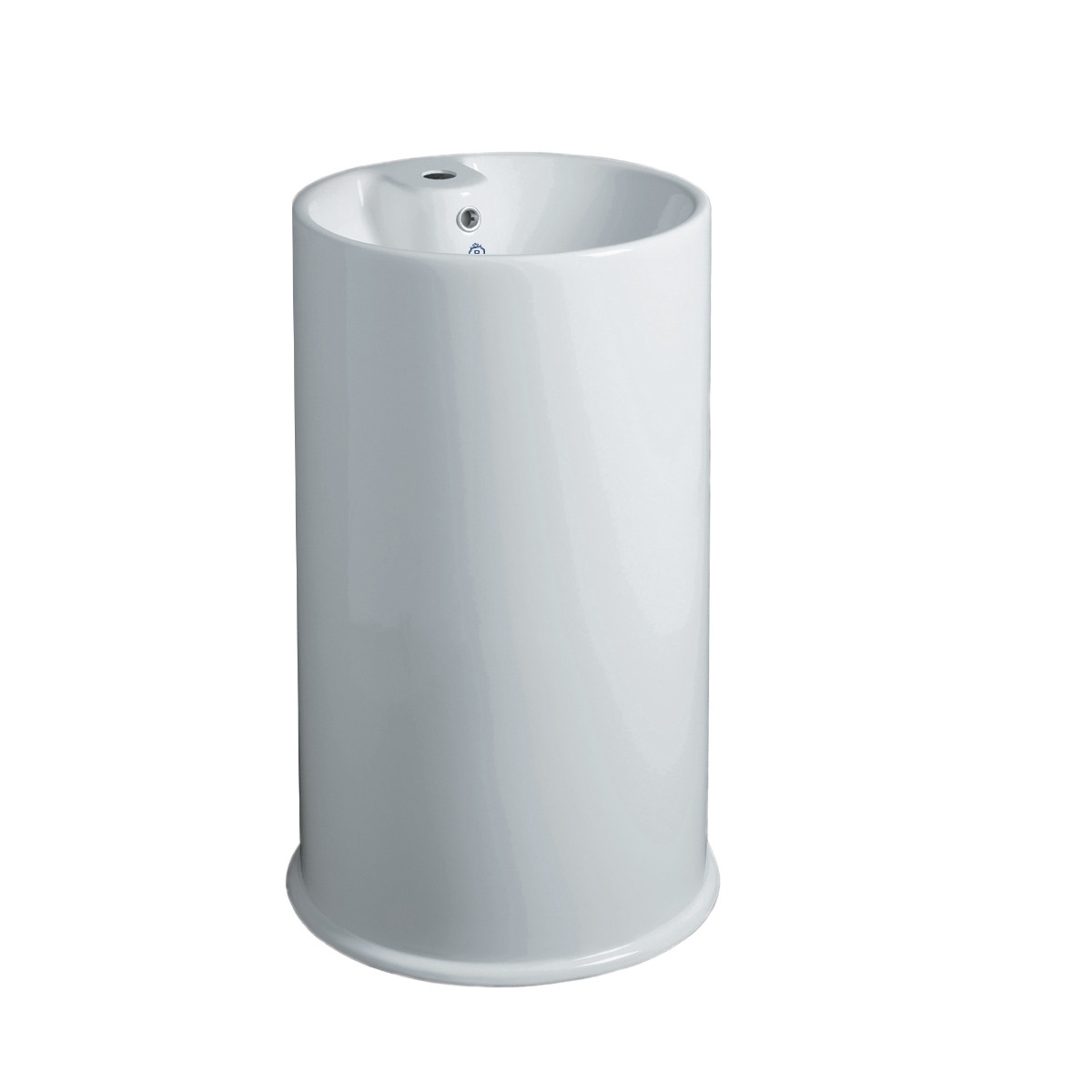 Whitehaus B-GTE Britannia Freestanding Cylindrical Shaped Bathroom Basin with Single Faucet Hole Drill view 1