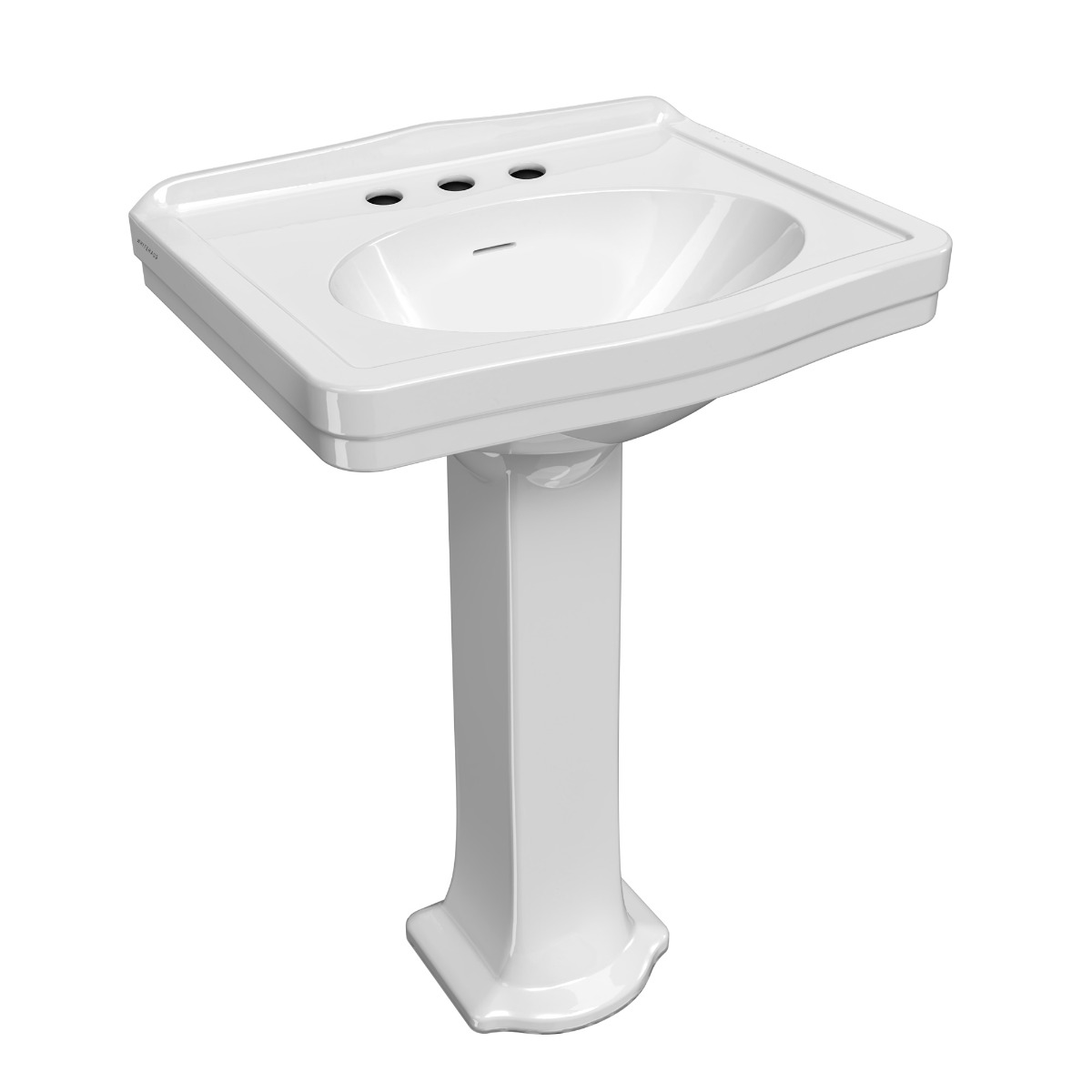 Whitehaus B-LO914-LO915 Traditional Pedestal Sink w/ an Integrated Oval Bowl view 1