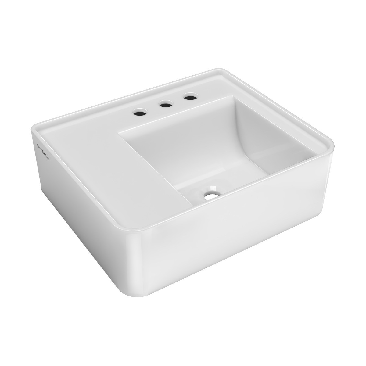 Whitehaus B-RA55-3H 22" Rectangular Wall Mount Basin w/ Widespread Faucet view 1