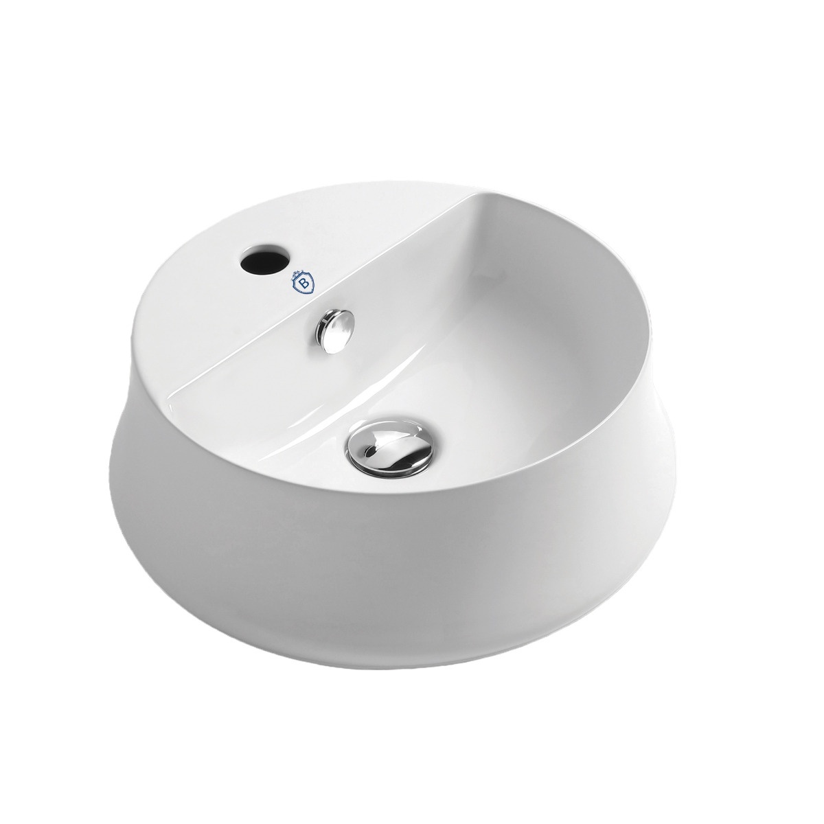 Whitehaus B-SH03 Britannia Round Above Mount Basin with Single Faucet Hole Drill view 1