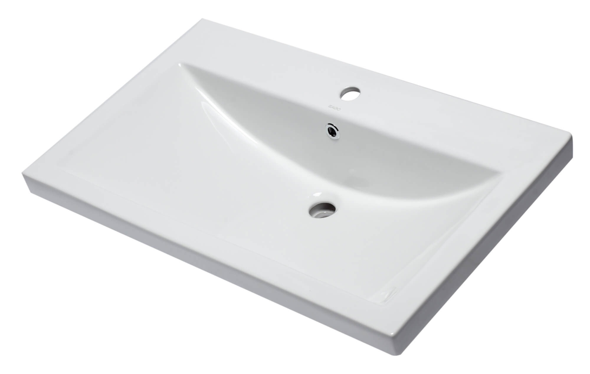 EAGO BH001 White Ceramic 32"x19" Rectangular Drop In Sink view 1