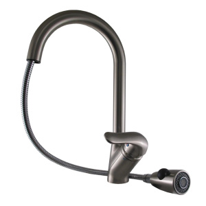 Whitehaus 3-2169 Satinless Steel Kitchen Faucet w Pull Down Spray Head