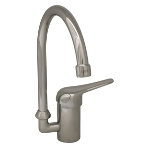 Whitehaus 3-2851 Modern Goose Neck Single Hole Prep Swivel Kitchen Faucet Whitehaus 3-2851 Modern Goose Neck Single Hole Prep Swivel Kitchen Faucet