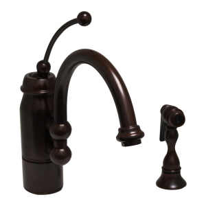 Whitehaus 3-3170 Deck Mount Curved Kitchen Faucet with Pull Side Spray Whitehaus 3-3170 Deck Mount Curved Kitchen Faucet with Pull Side Spray