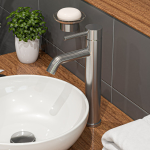 ALFI brand AB1023 Single Lever Tall Round Bathroom Faucet Polished/Brushed ALFI brand AB1023 Single Lever Tall Round Bathroom Faucet Polished/Brushed