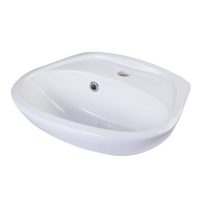 ALFI brand AB106 White Rounded Porcelain Wall Mount Bathroom Sink Basin