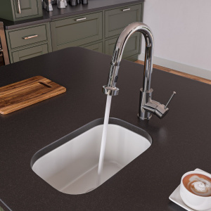 ALFI brand AB1218 Small Rectangle Fireclay Undermount or Drop In Prep Sink