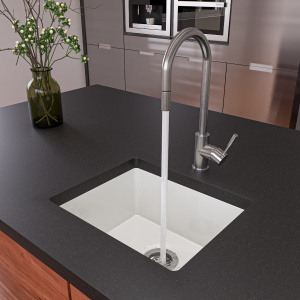 ALFI brand AB2017 20 Inch White Fireclay Undermount Kitchen Sink ALFI brand AB2017 20 Inch White Fireclay Undermount Kitchen Sink
