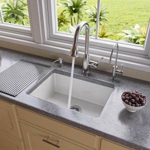 ALFI brand AB2317 23 Inch White Fireclay Undermount Kitchen Sink ALFI brand AB2317 23 Inch White Fireclay Undermount Kitchen Sink