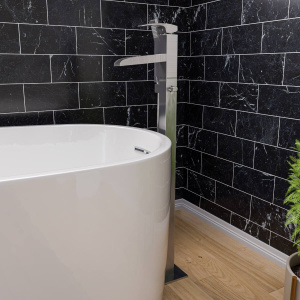 ALFI brand AB2843 Single Hole Floor Mounted Waterfall Tub Filler