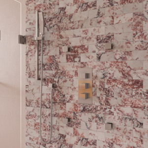 ALFI brand AB2901 Concealed 4-Way Thermostatic Valve Square Shower Mixer