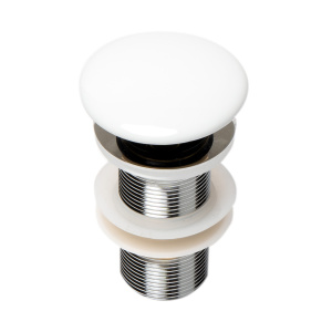 ALFI brand AB8055 Ceramic Mushroom Top Pop Up Drain for Sinks without Overflow