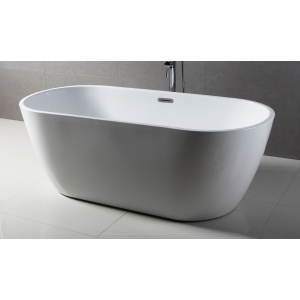 ALFI brand AB8839 67 Inch White Oval Acrylic Free Standing Soaking Bathtub
