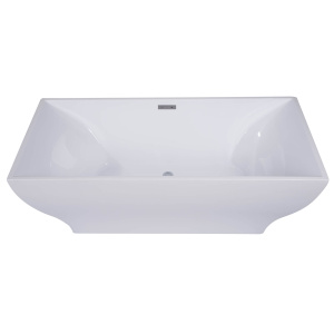 ALFI brand AB8840 67 Inch White Rectangular Acrylic Free Standing Soaking Bathtub