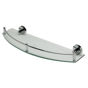 ALFI brand AB9547 Polished Chrome Wall Mounted Glass Shower Shelf Bathroom Accessory