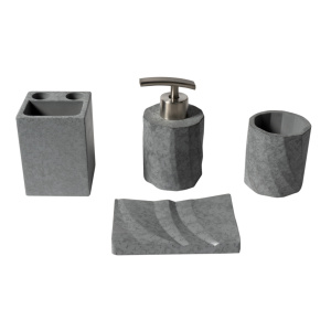 ALFI brand ABCO1019 5 Piece Solid Concrete Gray Matte Bathroom Accessory Set