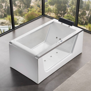 EAGO AM152ETL-5 5 ft Clear Rectangular Acrylic Whirlpool Bathtub EAGO AM152ETL-5 5 ft Clear Rectangular Acrylic Whirlpool Bathtub