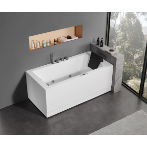 EAGO AM154ETL-L5 5 ft Acrylic White Rectangular Whirlpool Bathtub w Fixtures EAGO AM154ETL-L5 5 ft Acrylic White Rectangular Whirlpool Bathtub w Fixtures