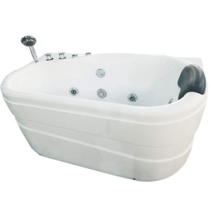 EAGO AM175-L 57'' White Acrylic Jetted Whirlpool Bathtub W/ Fixtures