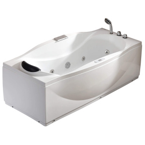 EAGO AM189ETL-R 6 ft Left Drain Acrylic White Whirlpool Bathtub w Fixtures