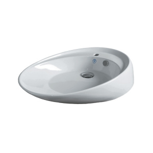 Whitehaus B-BO12 Britannia Oval Above Mount Basin with Single Faucet Hole Drill