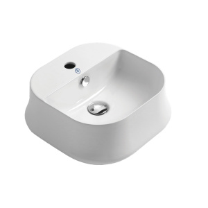 Whitehaus B-SH07 Britannia Square Above Mount Basin with Single Faucet Hole Drill