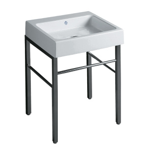 Whitehaus B-U60-DUCG1-A06-P Britannia Rectangular Sink Console with Front towel Bar Whitehaus B-U60-DUCG1-A06-P Britannia Rectangular Sink Console with Front towel Bar