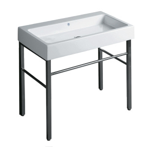 Whitehaus B-U90-DUCG1-A09-P Britannia Large Rectangular Sink Console with Front towel Bar Whitehaus B-U90-DUCG1-A09-P Britannia Large Rectangular Sink Console with Front towel Bar