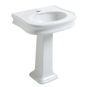  Whitehaus LA10-LA03 Traditional Pedestal with Integrated Oval Bowl and Rear Overflow