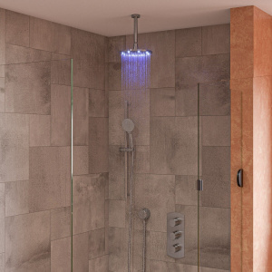 ALFI brand LED8R 8 Inch Round Multi Color LED Rain Shower Head