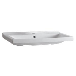 Whitehaus LU024 White Porcelain Rectangular Wall Mount Bathroom Basin Sink