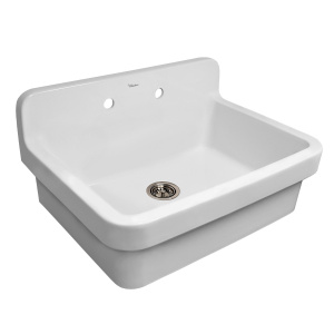 Whitehaus OFCH2230 Fireclay Utility Sink with High Backsplash Whitehaus OFCH2230 Fireclay Utility Sink with High Backsplash
